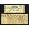 Image 1 : Central Bank of Virginia, 1 Dollar, 1862; City of Petersburg, 1 Dollar, 1861.