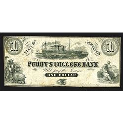 Purdy's College Bank. 1 Dollar. ND.