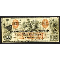 Confederate States of America, 1861, T-22 Issued Banknote.