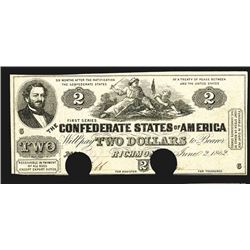 Confederate States. 2 Dollars. 1862.