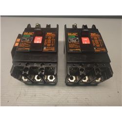 Lot of (2) Fuji EA103B _ 75 Amp & 100 Amp Circuit Breaker