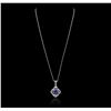 Image 2 : 18KT White Gold 3.61ct Tanzanite and Diamond Pendant With Chain