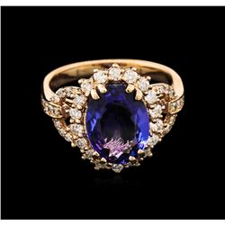 2.92ct Tanzanite and Diamond Ring - 14KT Rose Gold