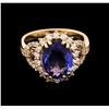 Image 1 : 2.92ct Tanzanite and Diamond Ring - 14KT Rose Gold