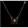 Image 2 : 14KT Rose Gold 0.03ct Diamond Butterfly Necklace
