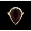 Image 1 : 13.98ct Ruby and Diamond Ring - 14KT Yellow Gold