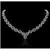 Image 1 : 14KT White Gold 30.71ctw Sapphire and Diamond Necklace