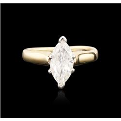 14KT Two-Tone Gold 1.51ct Marquise Cut Diamond Solitaire Ring