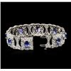 Image 3 : 14KT White Gold 11.28ctw Tanzanite and Diamond Bracelet
