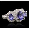 Image 2 : 14KT White Gold 2.75ctw Tanzanite and Diamond Ring