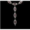 Image 2 : 10.00ctw Ruby and Diamond Necklace - 10KT White Gold