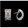 Image 2 : 14KT White Gold 0.20ctw Diamond Earrings