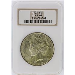 1923 NGC MS64 Peace Silver Dollar