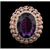 14KT Rose Gold 9.45ct Amethyst and Diamond Ring