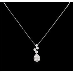 1.11ctw Diamond Pendant With Chain - 14KT White Gold