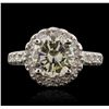 14KT White Gold 2.22ct SI-1/Light Yellow Diamond Ring