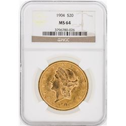 1904 NGC MS64 $20 Liberty Head Double Eagle Gold Coin