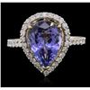 Image 1 : 14KT Yellow Gold 2.80ct Tanzanite and Diamond Ring