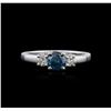 Image 1 : 14KT White Gold 0.91ctw Blue Diamond Ring