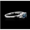 Image 2 : 14KT White Gold 0.91ctw Blue Diamond Ring
