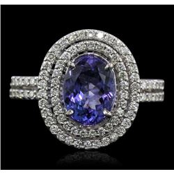 14KT White Gold 1.80ct Tanzanite and Diamond Ring