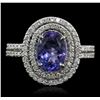 Image 1 : 14KT White Gold 1.80ct Tanzanite and Diamond Ring