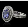 Image 2 : 14KT White Gold 1.80ct Tanzanite and Diamond Ring