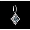 Image 2 : 14KT White Gold 0.96ctw Blue Diamond Pendant