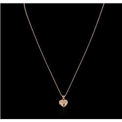 14KT Rose Gold Heart Shape Locket Pendant With Chain