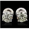 Image 1 : 14KT White Gold 1.23ctw Diamond Solitaire Earrings