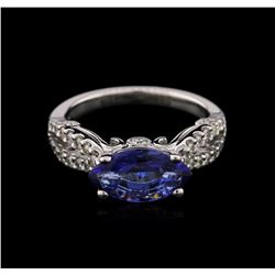 14KT White Gold 1.60ct Tanzanite and Diamond Ring