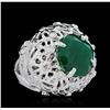 Image 2 : SILVER 9.68ct Emerald & White Topaz Ring