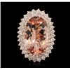 Image 1 : 14KT Rose Gold 22.46ct Morganite and Diamond Ring