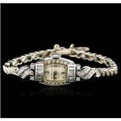 Hamilton Platinum 1.15ctw Diamond Vintage Ladies Watch