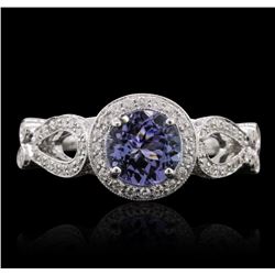 18KT White Gold 1.19ct Tanzanite and Diamond Ring