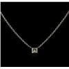 Image 1 : 14KT White Gold 0.20ct Diamond Solitaire Necklace
