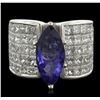 Image 1 : 18KT White Gold 3.25ct Tanzanite and Diamond Ring