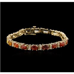 14KT Yellow Gold 10.83ctw Sapphire and Diamond Bracelet