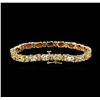 Image 2 : 14KT Yellow Gold 10.83ctw Sapphire and Diamond Bracelet