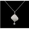 Image 2 : 14KT White Gold 0.69ctw Diamond Pendant With Chain