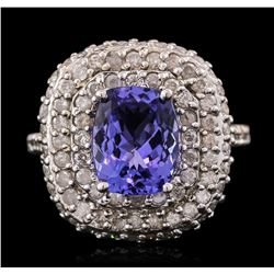 14KT White Gold 3.26ct Tanzanite and Diamond Ring