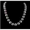 Image 1 : Cultured Pearl and Diamond Necklace - 14KT White Gold