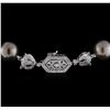 Image 2 : Cultured Pearl and Diamond Necklace - 14KT White Gold