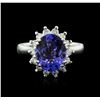 Image 1 : 14KT White Gold 5.19ct Tanzanite and Diamond Ring