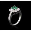 Image 3 : 14KT White Gold 0.77ct Emerald and Diamond Ring