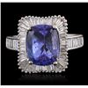 Image 1 : 18KT White Gold 4.13ct Tanzanite and Diamond Ring