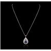 Image 3 : 14KT White Gold 1.88ct Tanzanite and Diamond Pendant With Chain