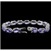 Image 3 : 14KT White Gold 20.83ctw Tanzanite and Diamond Bracelet
