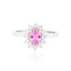 Image 1 : 14KT White Gold 0.70ct Pink Sapphire and Diamond Ring