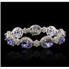 Image 1 : 14KT Two-Tone Gold 15.66ctw Tanzanite and Diamond Bracelet